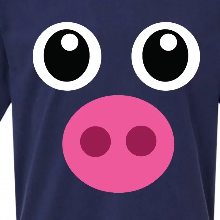 Funny Pig Face Shirts Swine Halloween Costume Gift Sueded Cloud Jersey T-Shirt