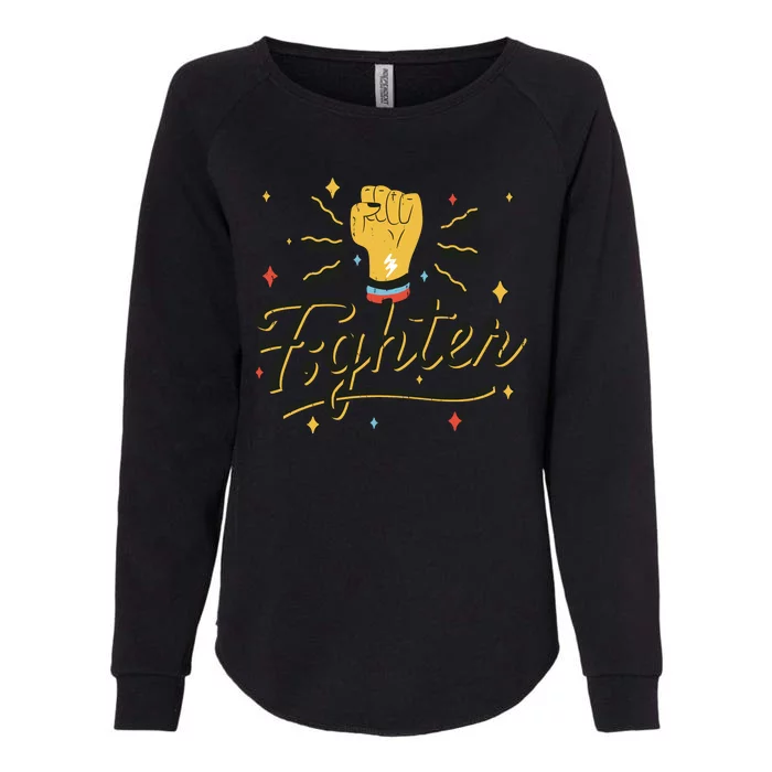 Fighter Powerful Fist Womens California Wash Sweatshirt