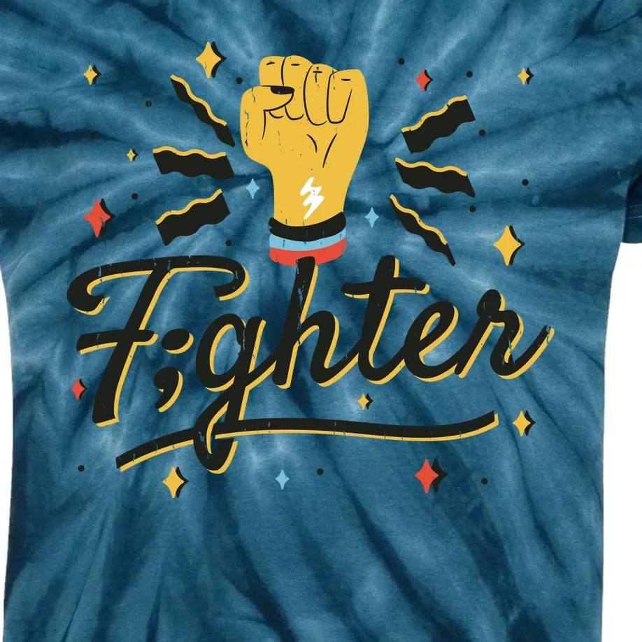 Fighter Powerful Fist Kids Tie-Dye T-Shirt