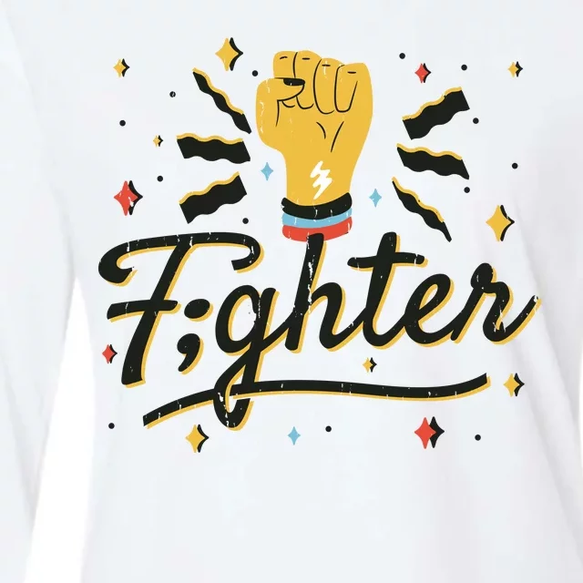 Fighter Powerful Fist Womens Cotton Relaxed Long Sleeve T-Shirt