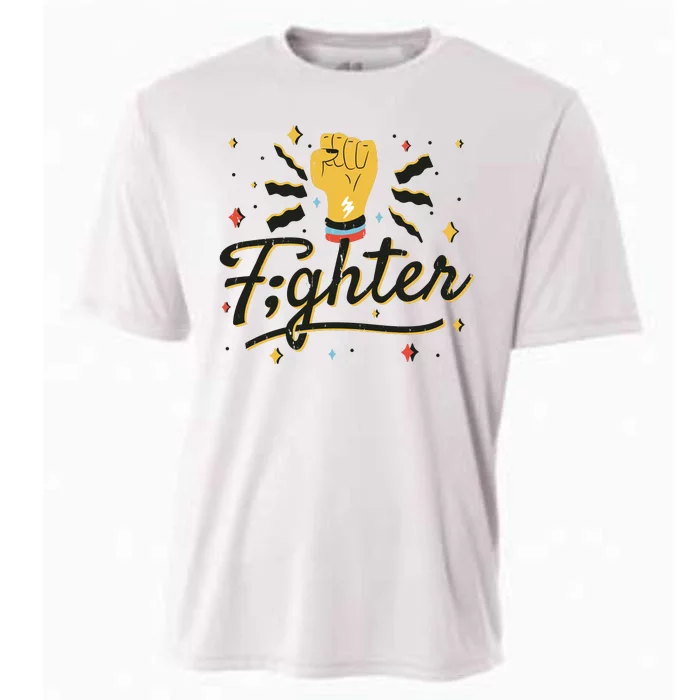 Fighter Powerful Fist Cooling Performance Crew T-Shirt