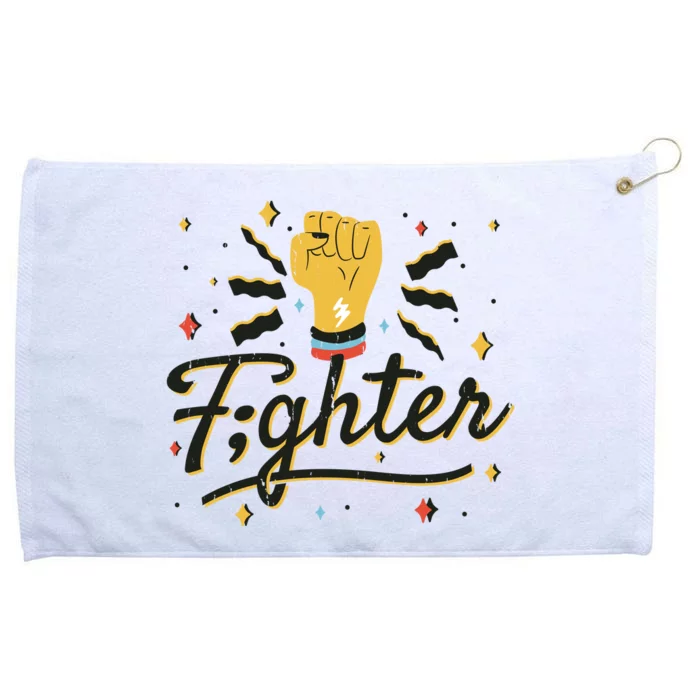 Fighter Powerful Fist Grommeted Golf Towel