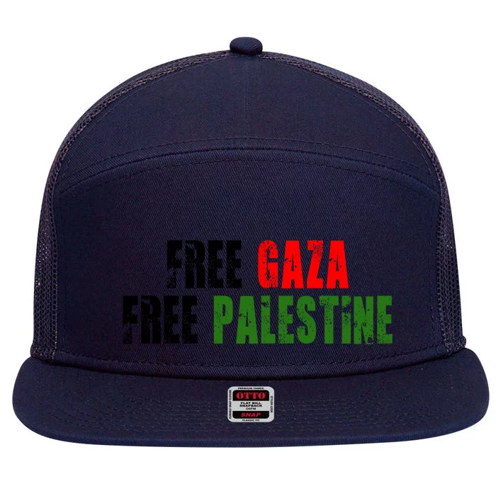 Free Palestine 7 Panel Mesh Trucker Snapback Hat