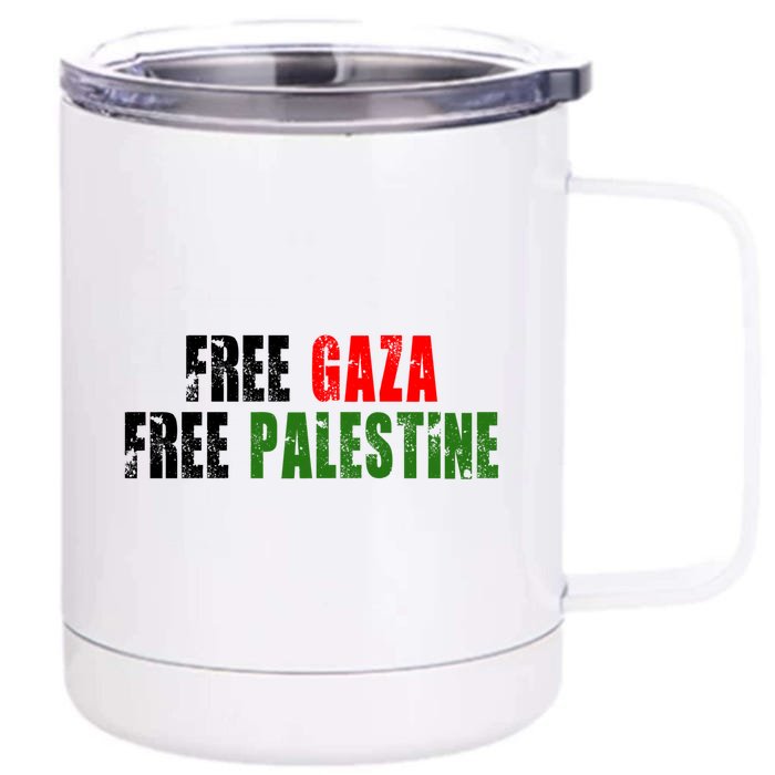 Free Palestine Front & Back 12oz Stainless Steel Tumbler Cup