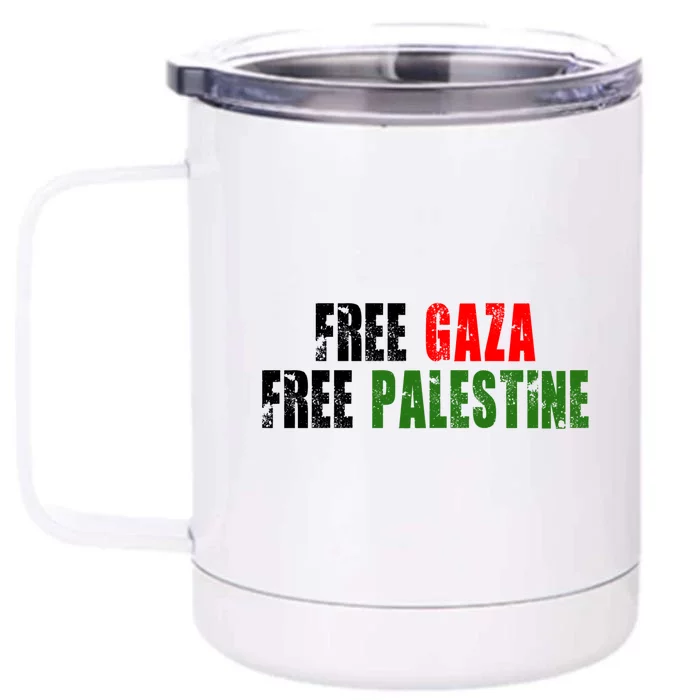 Free Palestine Front & Back 12oz Stainless Steel Tumbler Cup