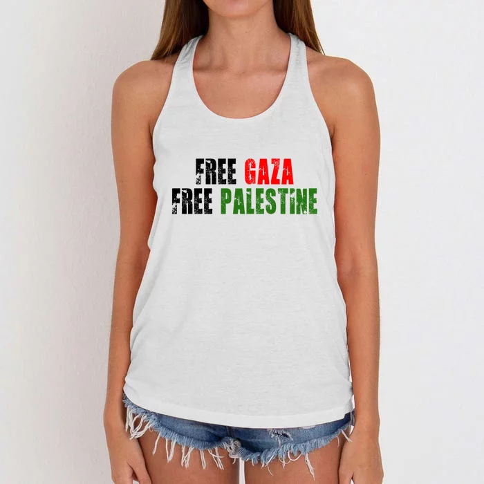 Free Palestine Women's Knotted Racerback Tank