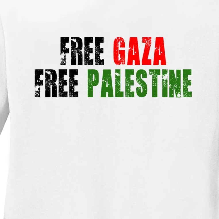 Free Palestine Ladies Long Sleeve Shirt