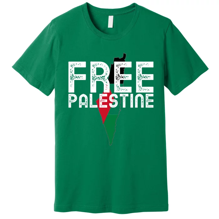 Free Palestine Flag Arabic Free Gaza Palestinian Flag Premium T-Shirt