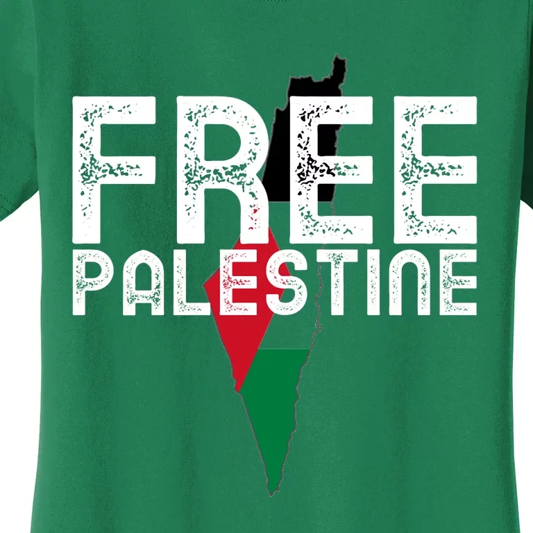 Free Palestine Flag Arabic Free Gaza Palestinian Flag Women's T-Shirt