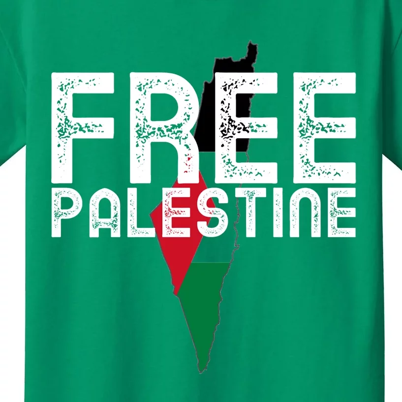 Free Palestine Flag Arabic Free Gaza Palestinian Flag Kids T-Shirt