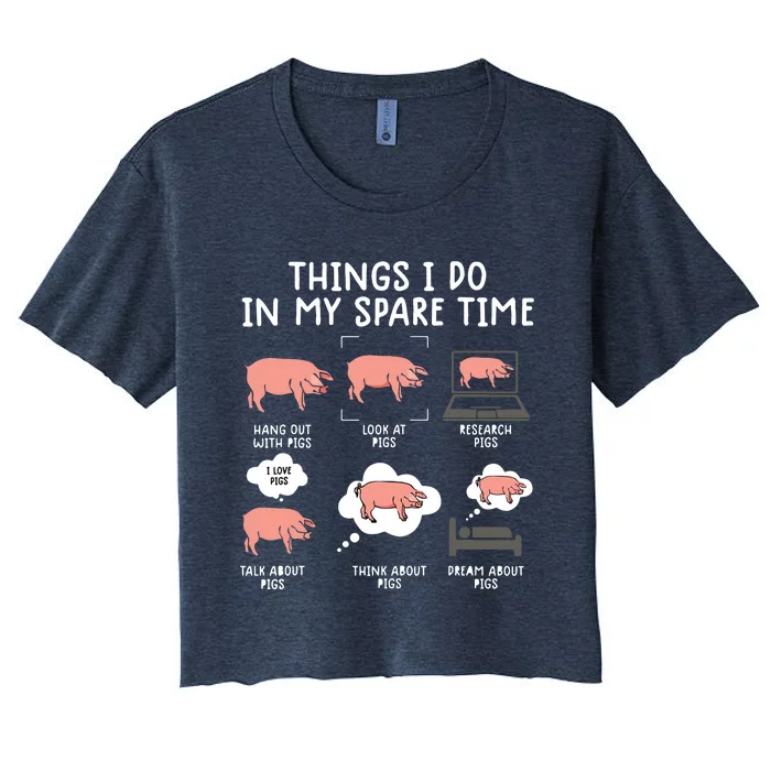 Funny Pig For Men Pig Shirts For Women Pig Tee Farm Women's Crop Top Tee