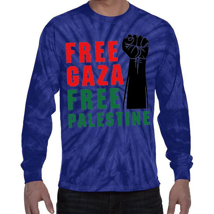 Free Palestine Tie-Dye Long Sleeve Shirt