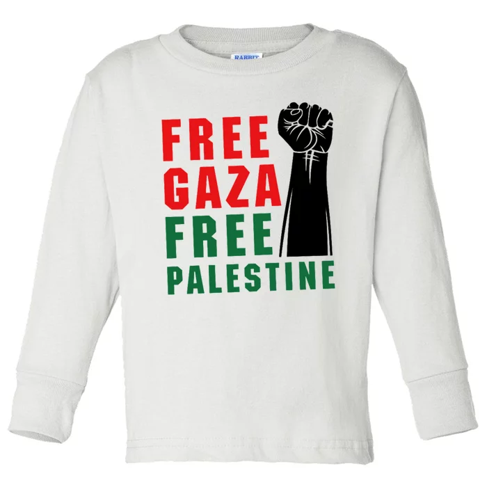 Free Palestine Toddler Long Sleeve Shirt