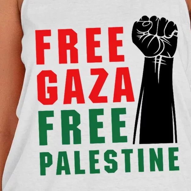 Free Palestine Women's Knotted Racerback Tank