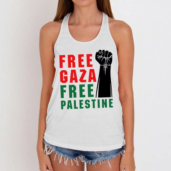 Free Palestine Women's Knotted Racerback Tank