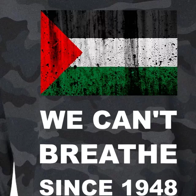 Free Palestine Flag Arabic Support Gaza Cropped Pullover Crew