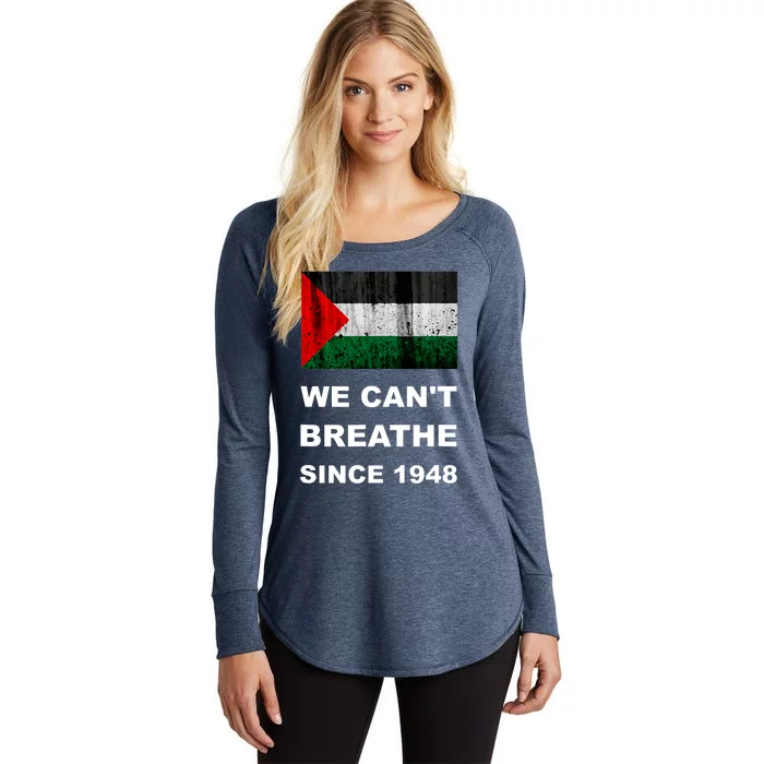 Free Palestine Flag Arabic Support Gaza Women's Perfect Tri Tunic Long Sleeve Shirt