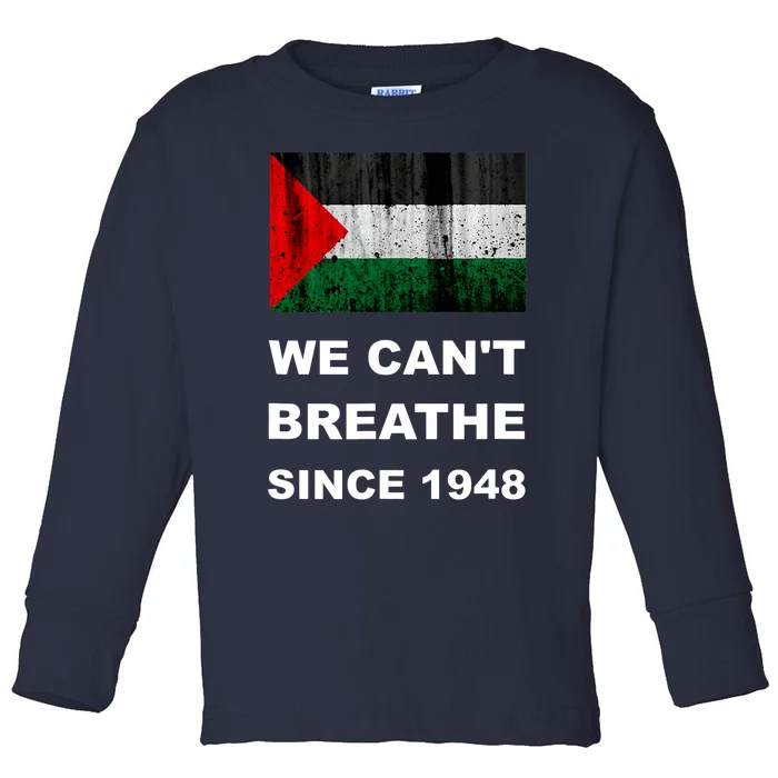 Free Palestine Flag Arabic Support Gaza Toddler Long Sleeve Shirt