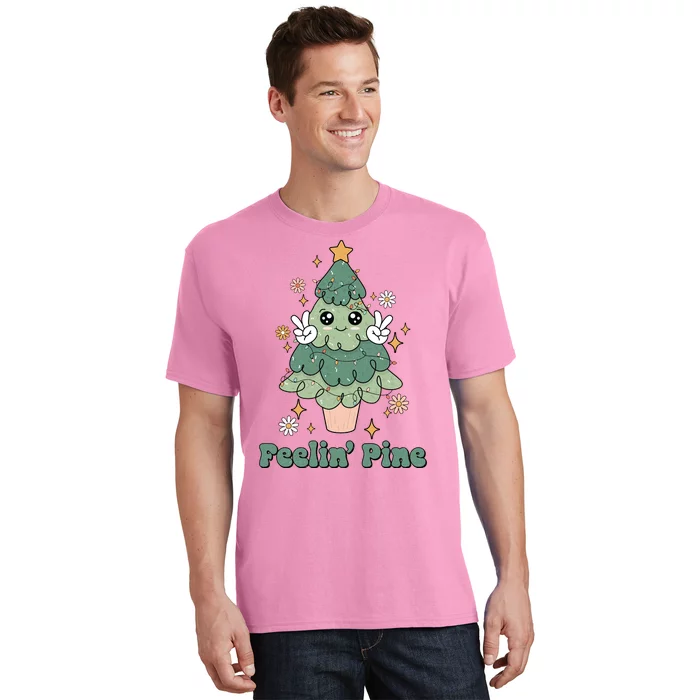 Feelin Pine Funny Christmas Tree T-Shirt