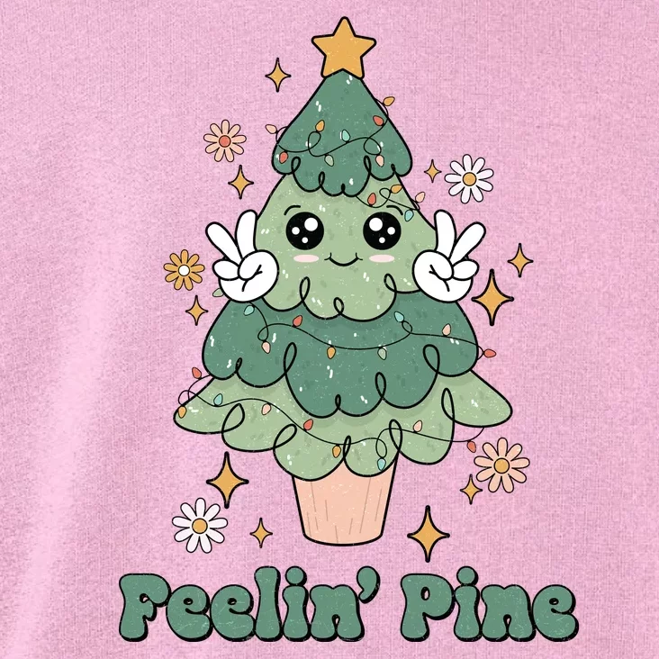 Feelin Pine Funny Christmas Tree Toddler Hoodie