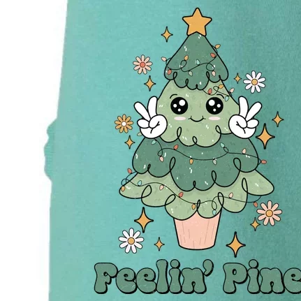 Feelin Pine Funny Christmas Tree Doggie 3-End Fleece Hoodie