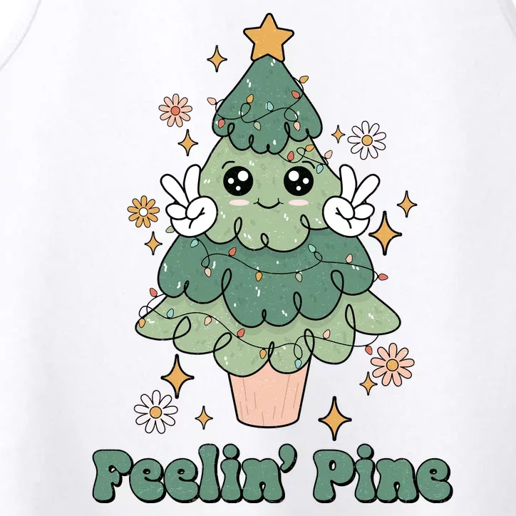 Feelin Pine Funny Christmas Tree Performance Tank