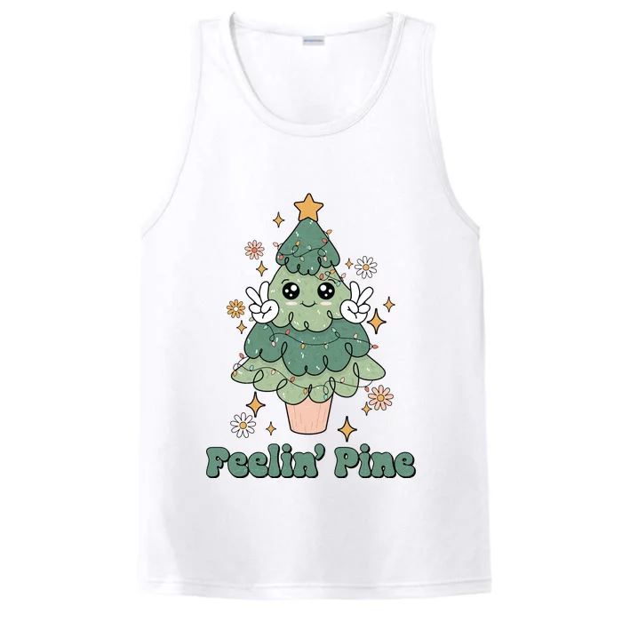 Feelin Pine Funny Christmas Tree Performance Tank