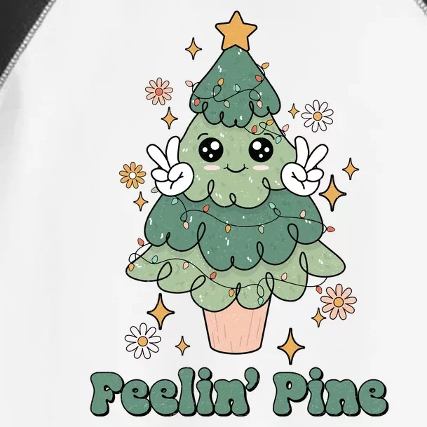 Feelin Pine Funny Christmas Tree Toddler Fine Jersey T-Shirt