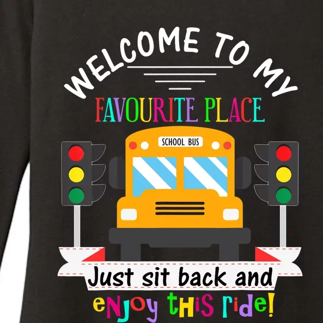 Favourite Place Funny School Bus Driver Back To School Womens CVC Long Sleeve Shirt