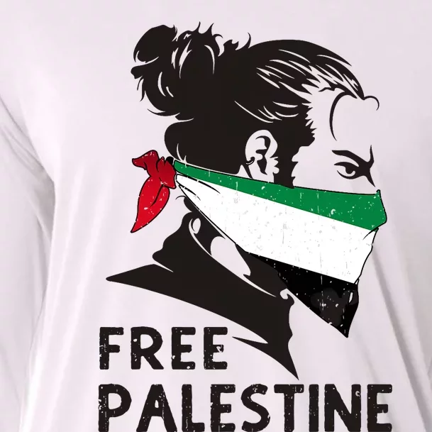 Free Palestine Flag Save Gaza End Occupation Palestinian Cooling Performance Long Sleeve Crew