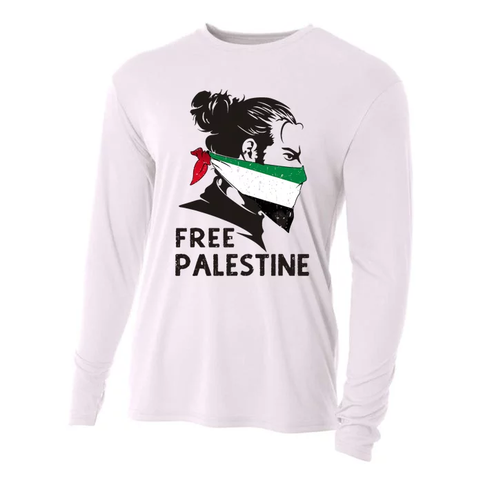 Free Palestine Flag Save Gaza End Occupation Palestinian Cooling Performance Long Sleeve Crew