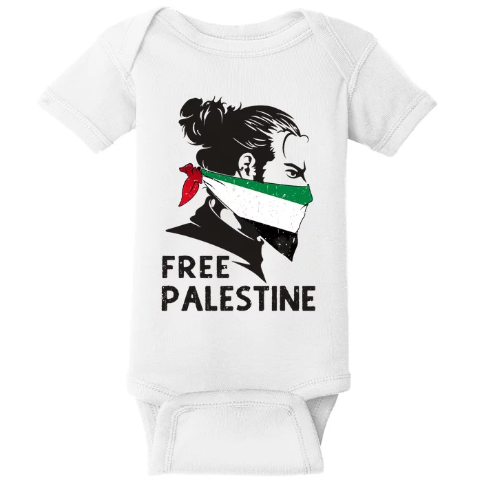 Free Palestine Flag Save Gaza End Occupation Palestinian Baby Bodysuit