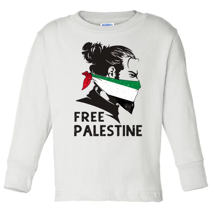 Free Palestine Flag Save Gaza End Occupation Palestinian Toddler Long Sleeve Shirt