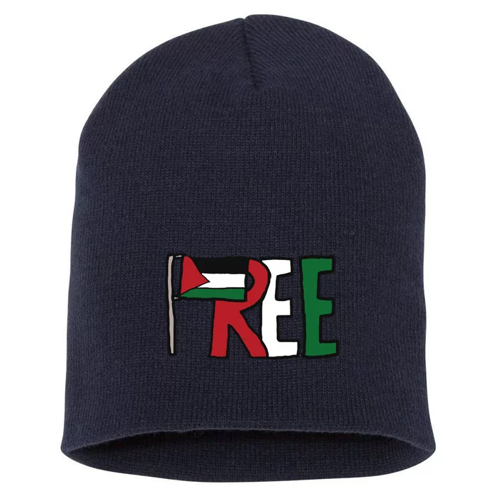 Free Palestine Short Acrylic Beanie