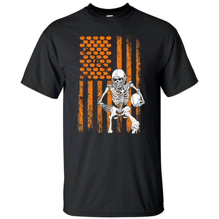 Football Player Fan Gift Skeleton Halloween Tall T-Shirt