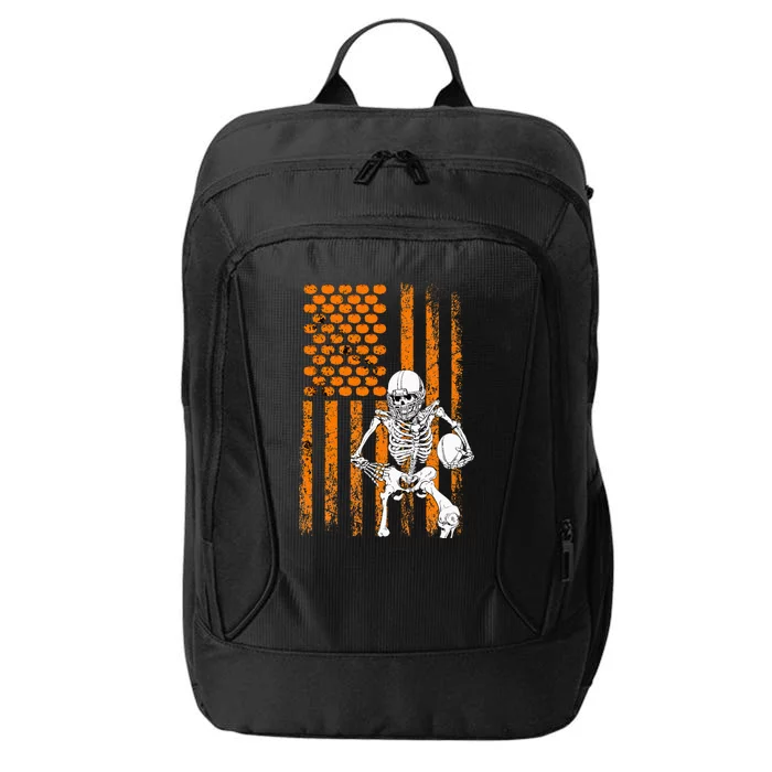 Football Player Fan Gift Skeleton Halloween City Backpack