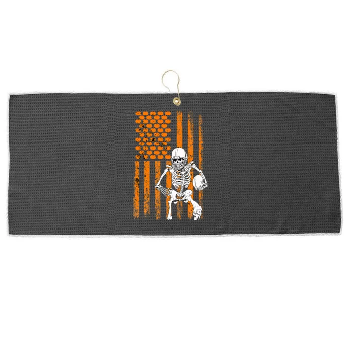 Football Player Fan Gift Skeleton Halloween Large Microfiber Waffle Golf Towel