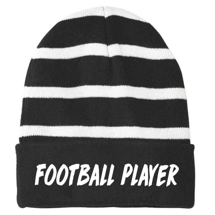 Football Player Striped Beanie with Solid Band