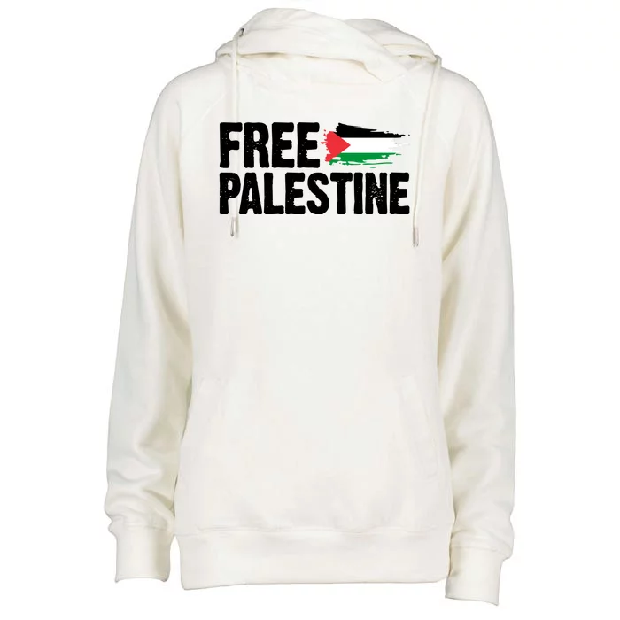 Free Palestine Flag Womens Funnel Neck Pullover Hood