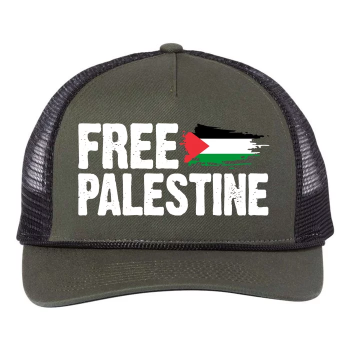 Free Palestine Flag Retro Rope Trucker Hat Cap