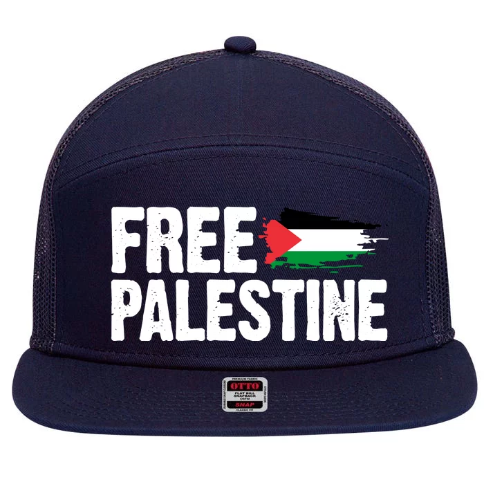 Free Palestine Flag 7 Panel Mesh Trucker Snapback Hat