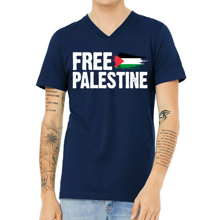 Free Palestine Flag V-Neck T-Shirt