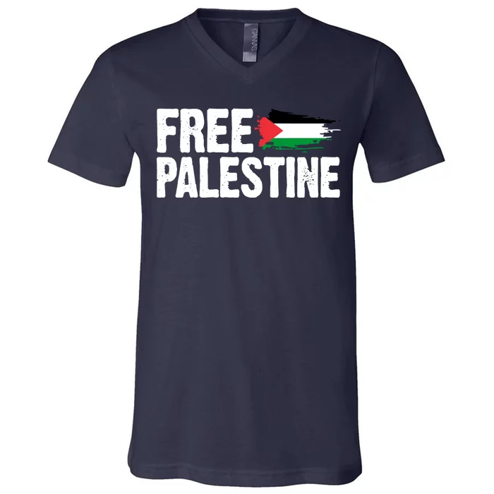 Free Palestine Flag V-Neck T-Shirt