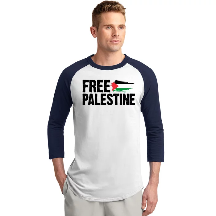 Free Palestine Flag Baseball Sleeve Shirt