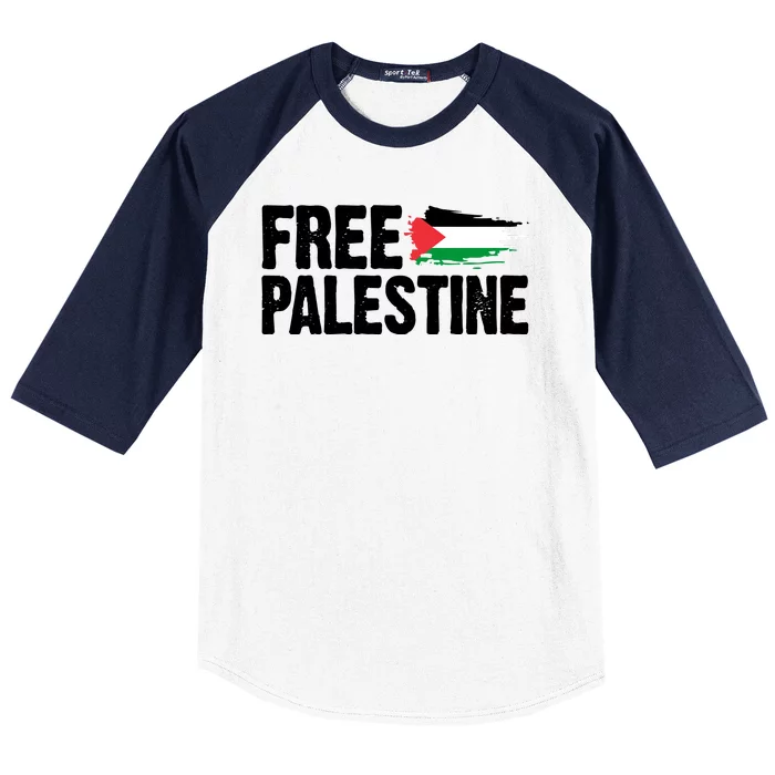 Free Palestine Flag Baseball Sleeve Shirt