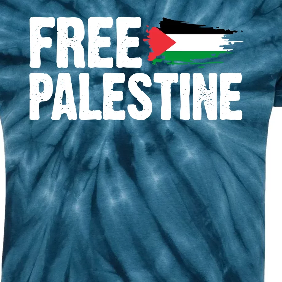 Free Palestine Flag Kids Tie-Dye T-Shirt