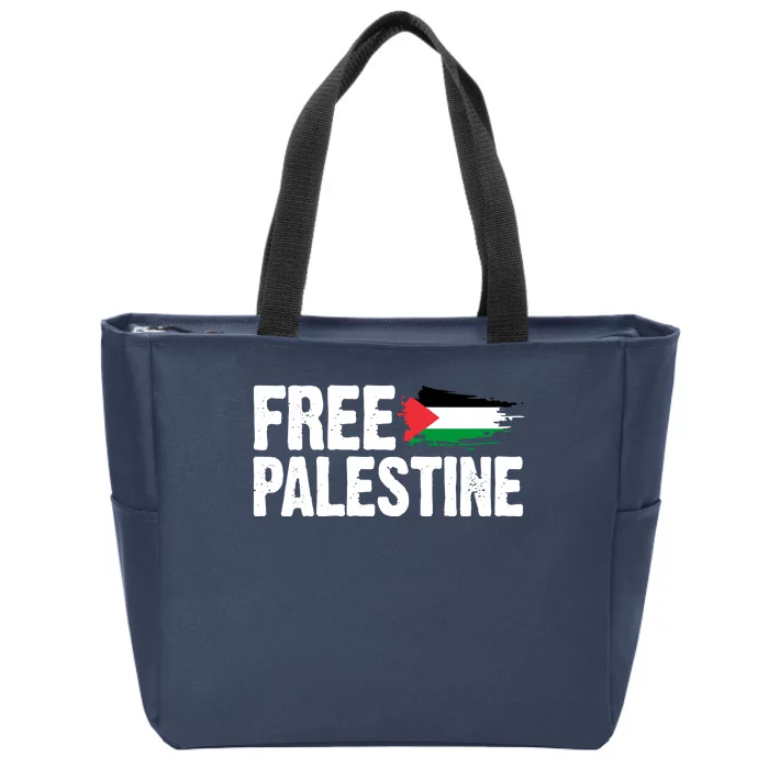 Free Palestine Flag Zip Tote Bag