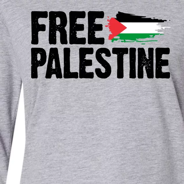 Free Palestine Flag Womens Cotton Relaxed Long Sleeve T-Shirt