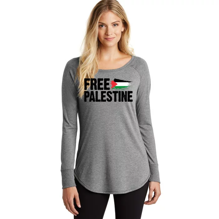 Free Palestine Flag Women's Perfect Tri Tunic Long Sleeve Shirt