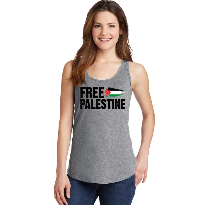 Free Palestine Flag Ladies Essential Tank